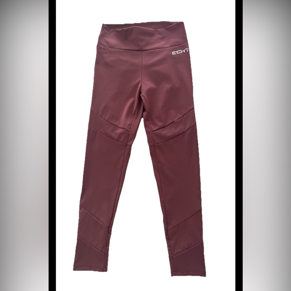 Echt Women's Pants Sage Maroon Scrunch Leggings Size L (0596)